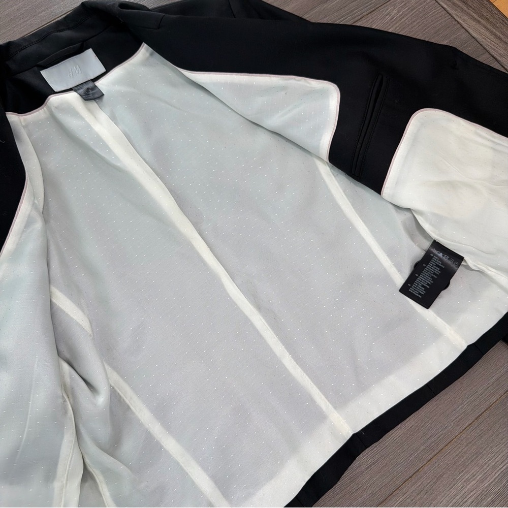 H&M Y2K style Black Women's WOOL Blazer-BRAND NEW - Picture 4 of 9